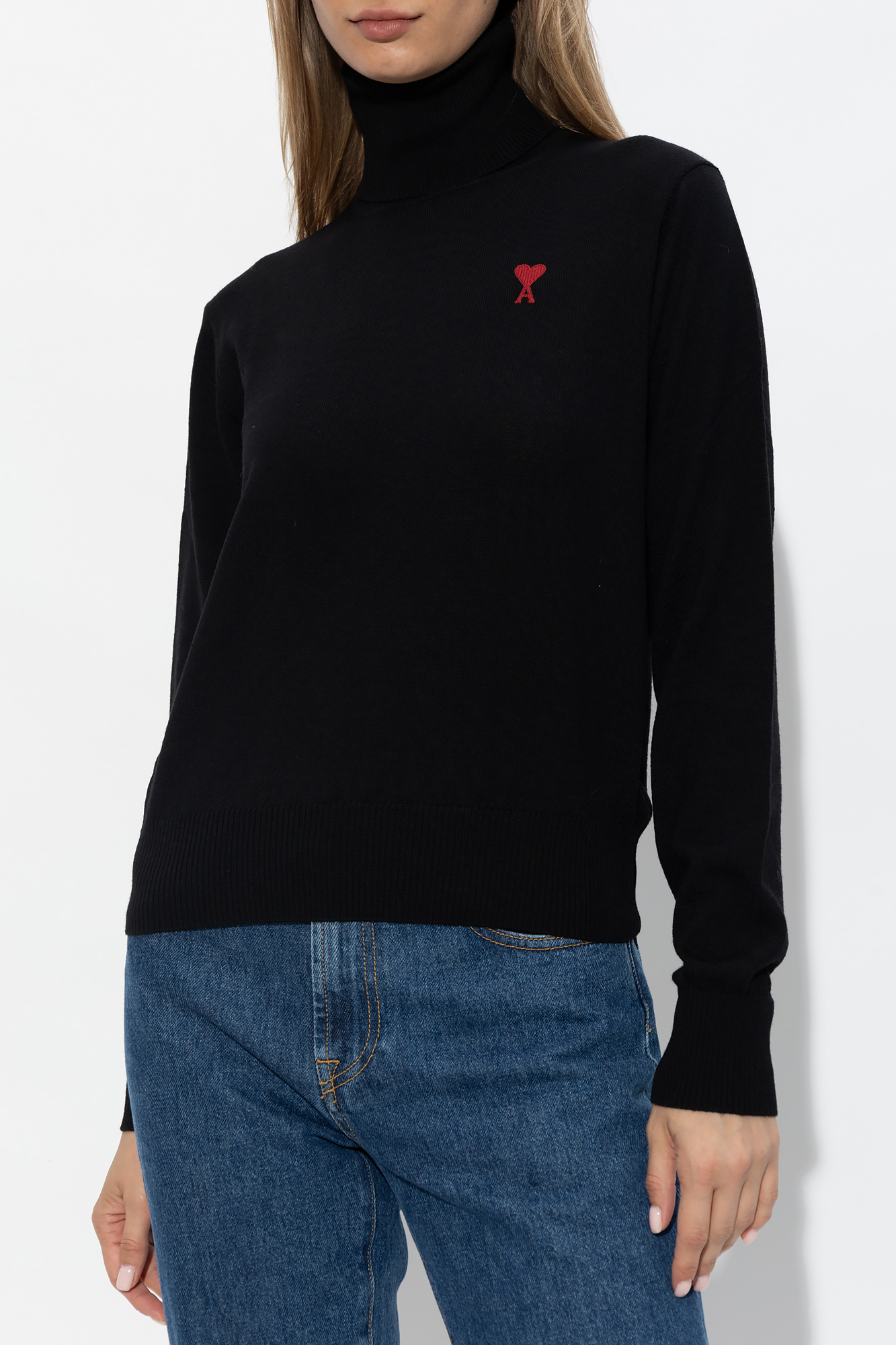 Ensemble sportswear noir texturé - Black Wool turtleneck sweater